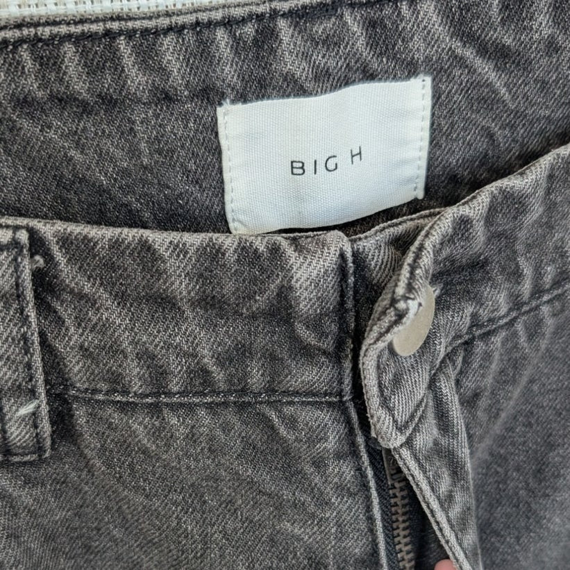Big H Jeans Womens L Black/Gray Denim High-rise Tapered Leg Ankle