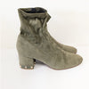 Valentino Garavani Rockstud Bootie Womens EU40/US 10 Green Khaki Suede Ankle