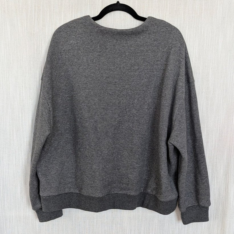 A.Emery Willis Sweatshirt Womens L Gray Knit Relaxed Pullover Designer Casual