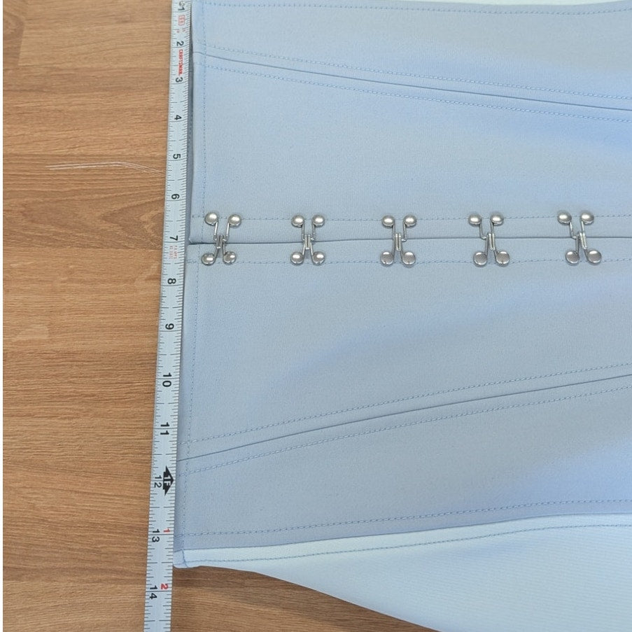 Dion Lee Corset Garter Mini Skirt Womens 6 Blue Jersey Pencil Straight NWT