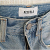 Pistola Alice Denim Midi Skirt Brooklyn Light Blue Front Slit Raw Hem Size 24