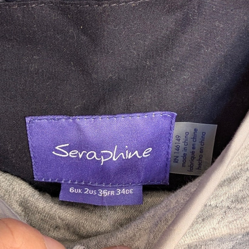 Seraphine 4 in 1 Coat Jacket Womens 2 Navy Parka Full Zip Long Sleeve Hooded