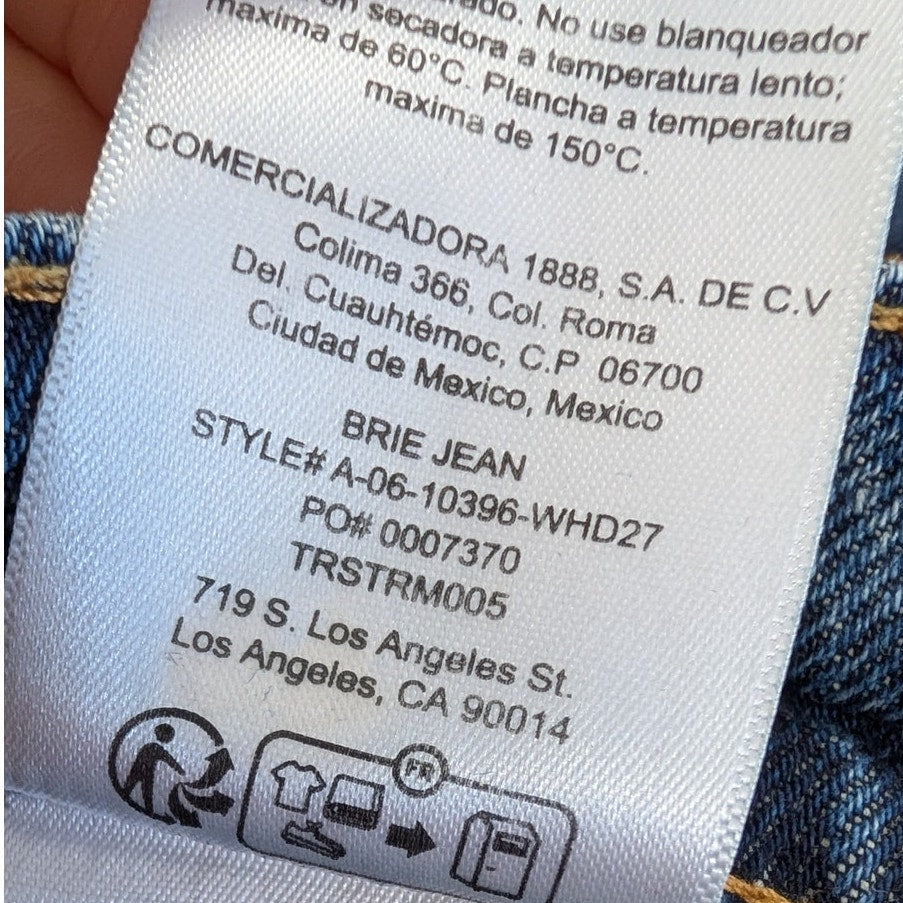 Anine Bing Brie Jeans Womens 27 Blue Denim High-rise Wide Leg