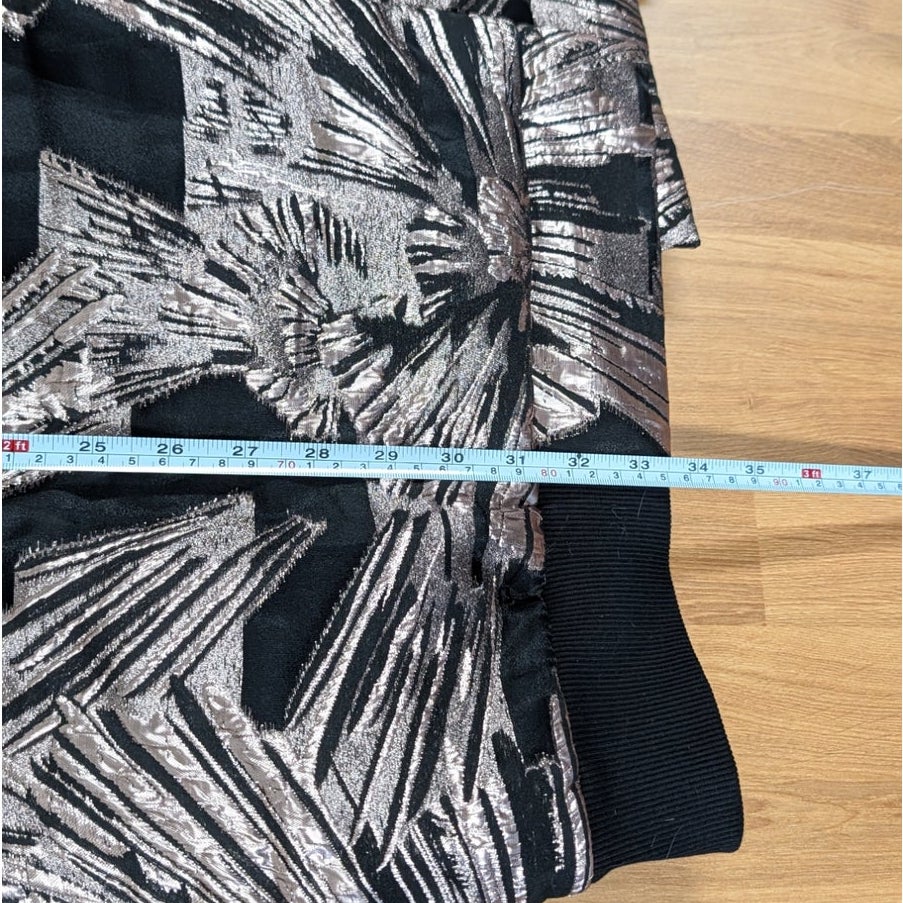 Katya Dobryakova Cat Appliqué Metallic Kimono Bomber Jacket M