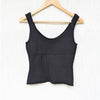 Aqua Black Knit Ribbed Slim Fit Sleeveless Sculpt Tank Top, size S