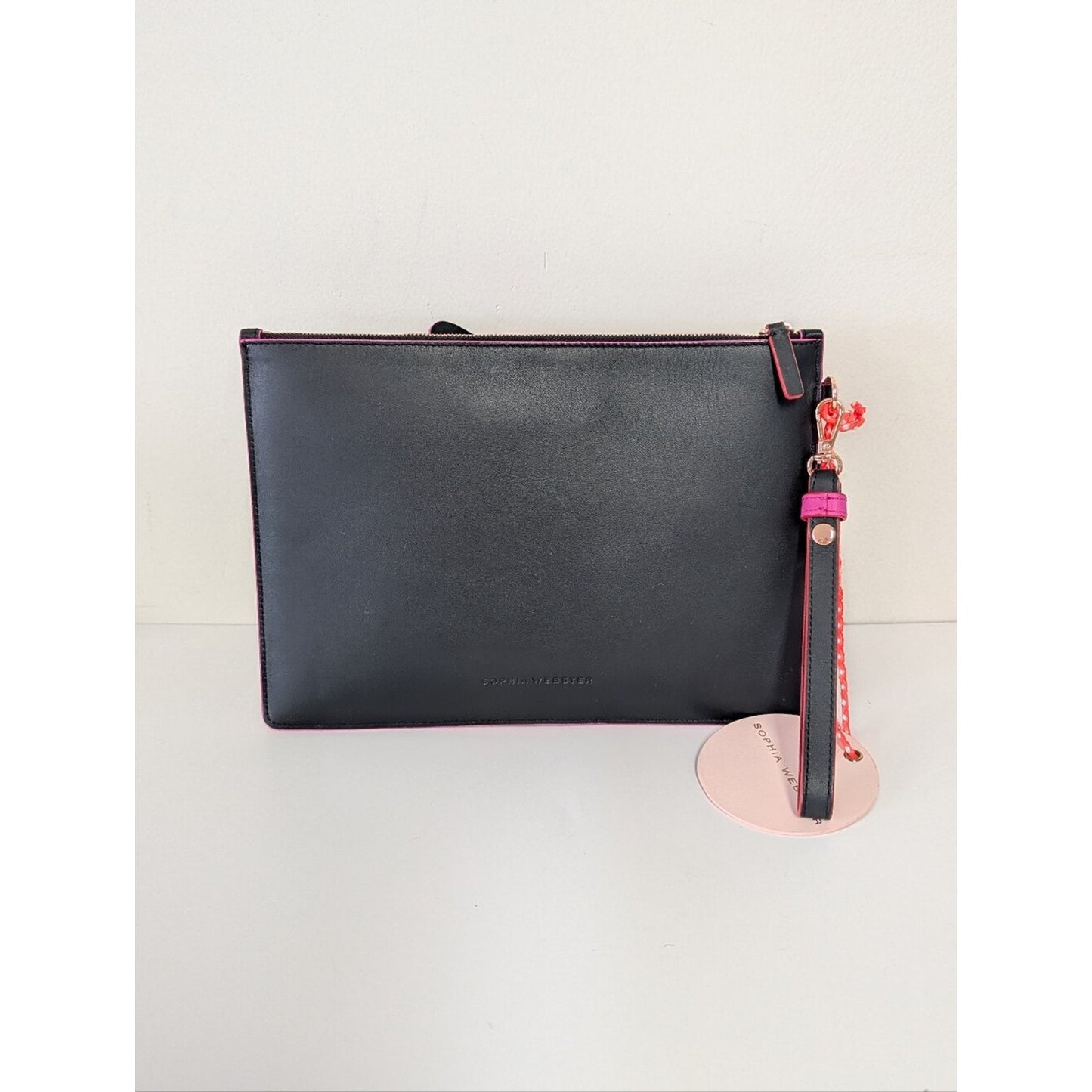 NWT Sophia Webster Flossy Leopard Fuchsia butterfly clutch