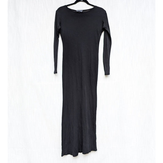 Land of Women Dress Womens S Black Casmere Blend Long Sleeve Midi Maxi