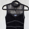 Lost + Wander Black Lace Velvet High Neck Sleeveless Maxi Dress, size S