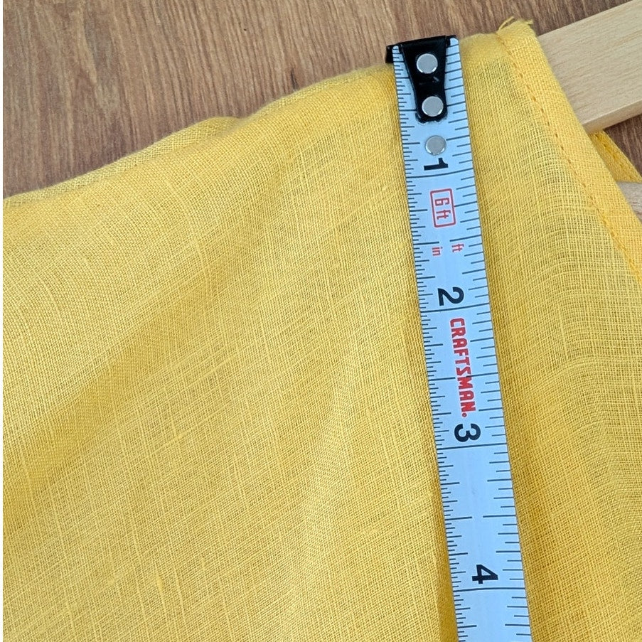 Rachel Comey Tipple Linen Midi Dress Womens 4 Yellow One Shoulder Asymmetric