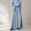 Frame Paneled Two-Tone Split-Hem Patchwork High-rise Wide-Leg Jeans Womens 27