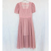 RP Rachel Parcell Lace Midi Dress Womens 0 Pink Rose Short Sleeve Square Neck