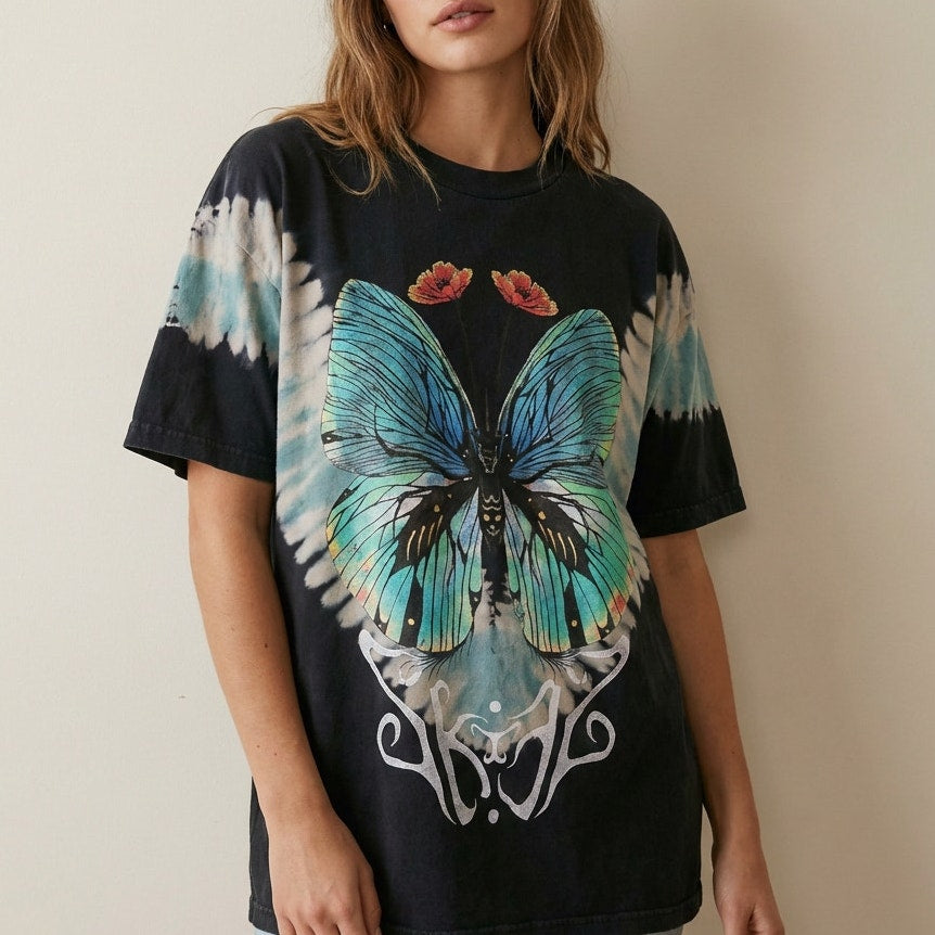 ROSE IN GOOD FAITH x LIL SKIES II Oversized Ultraviolets Tee T-Shirt, size S