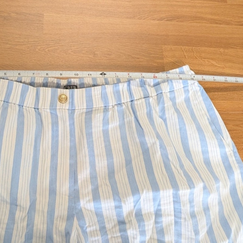 J.Crew Linen-viscose Blend Mini Short in Stripe BZ997 Womens 2XL Blue White