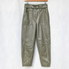 NWOT Veronica Beard Atala Tapered Vegan Leather High Rise Cropped Pants, size 2