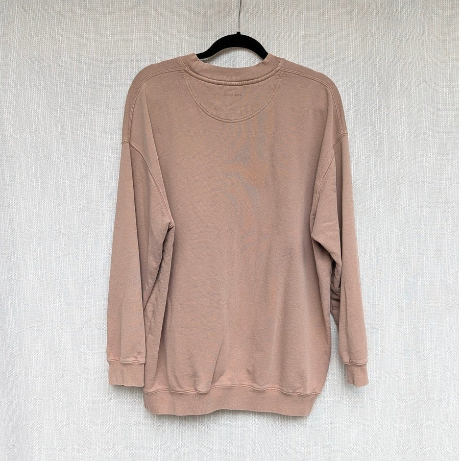 Anine Bing Tyler Sweatshirt Womens M Washed Iron Logo Crewneck Long Sleeve