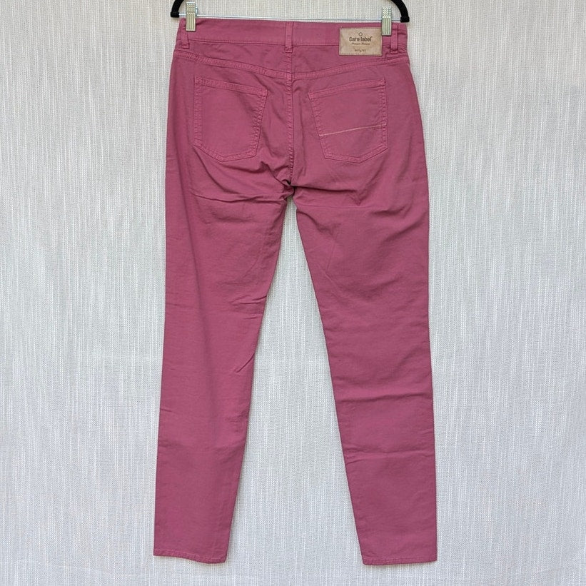 Care Label Cigar 137 Crossover Jean Womens 31 Fucsia Denim Straight Skinny NWT