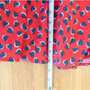 Carolina Herrera Poppy Heart Print Midi Skirt Womens 10 Red High-rise A-line