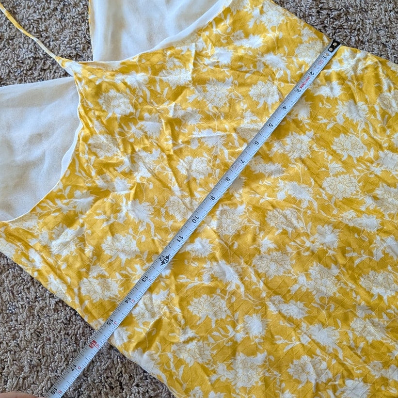 Rag & Bone T-back Floral-print Slip Midi Dress In Yellow, size 6