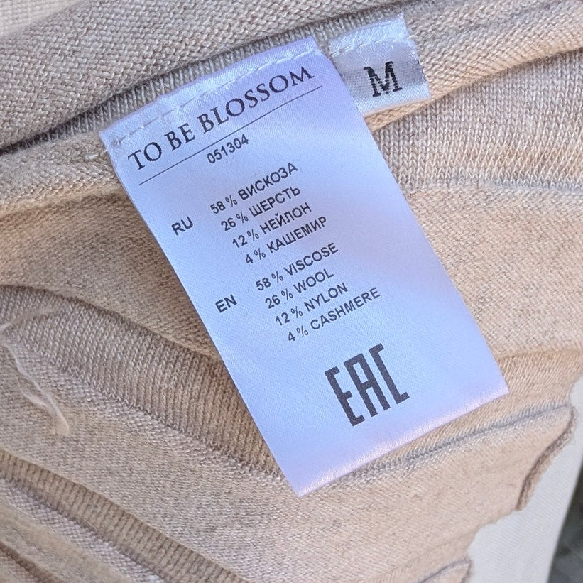 To Be Blossom Pleated Mini Skirt Womens M Beige Knitwear Wool/Cashmere Blend