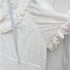 Dôen Doen Fiore Dress Womens L White Cotton Short Sleeve Romantic Ruffle Midi