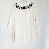 Free People Rose Vines Embroidered Top Womens S White Floral Cotton Button-up