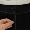 Swing Black Velvet Silk Blend Mid-rise Wide Leg Ankle Trousers Pants, size FR 40