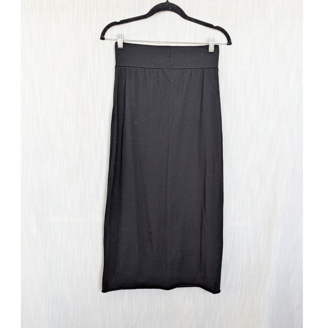 Labo.Art Gonna Penna Wool Midi Skirt Womens 0 Black High-rise Straight Italy NWT