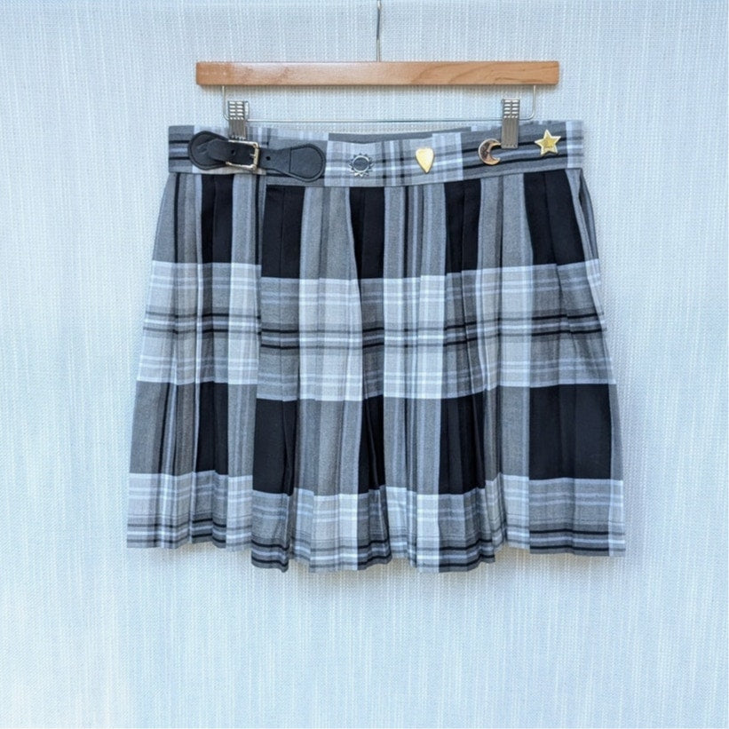 Charles Jeffrey Loverboy Tartan-print Pleated Cotton-Twill Mini Skirt, size XL