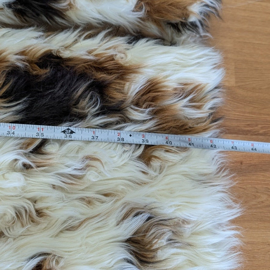 By Anthropologie Long Shaggy Fur Long Coat Womens S Relaxed Long Sleeve