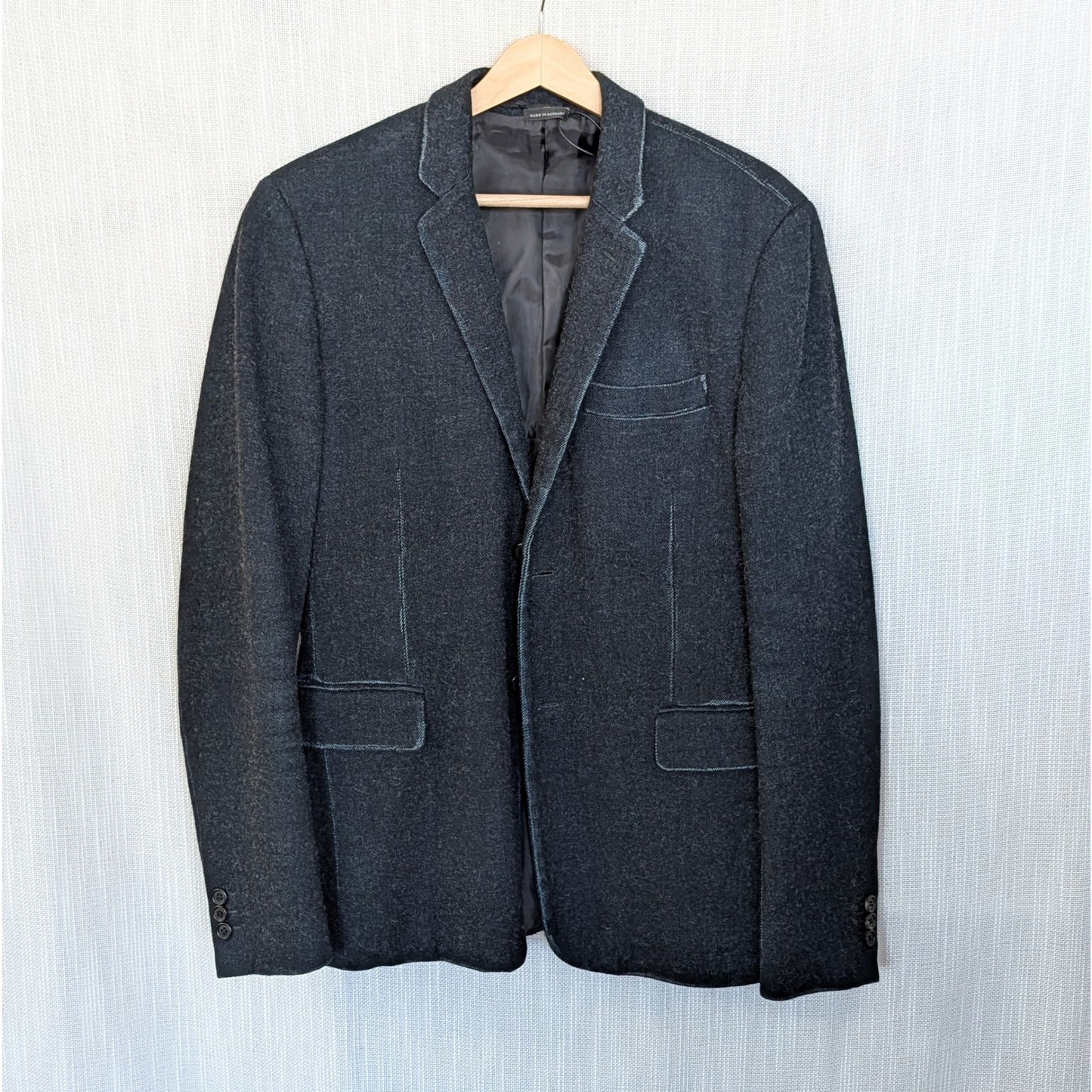 PRADA Wool Blend Single-Breasted Blazer Unisex Mens IT 50/US L Navy Long Sleeve