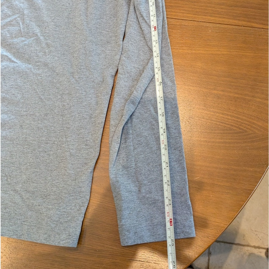 Theory Gray Long Sleeve Henley Button Shirt Top, size L