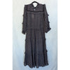 Dôen Clay Midi Dress in Black Marfa Paisley Womens L Tiered Long Sleeve NWT