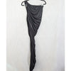 Norma Kamali Diana Gown Black Metallic One Shoulder Asymmetrical Midi Dress S/36