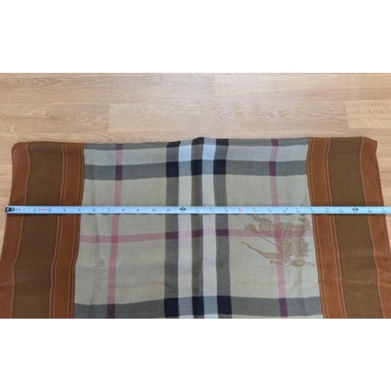 Burberry Brit Sheer Mega Check Cashmere Blend Scarf Brown Beige