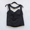 Maeve Anthropologie Top Womens XL Black Halter Linen Blend Structured Corset NWT