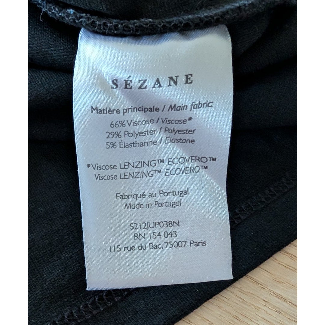 Sezane Black Asymmetric Wrap Mini Skirt Size XS