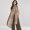 Burberry Brit Sheer Mega Check Cashmere Blend Scarf Brown Beige