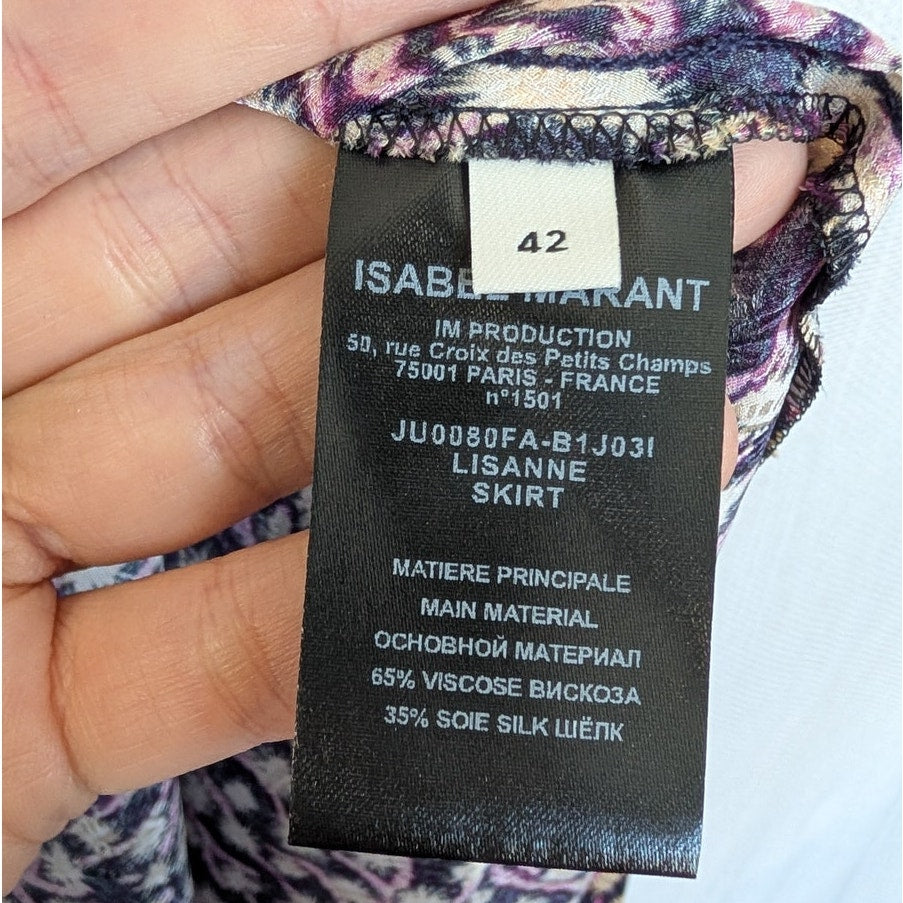 Isabel Marant Lisanne Floral-Print Silk Midi Skirt Womens FR42/XL NWT