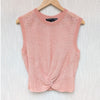 Veronica Beard Jeans Kellen Pink Knotted Linen Blend Tank Sleeveless Top, size L