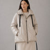 Max Mara Greenfe Oversized Down Jacket Womens 12 Ecru Cameluxe Straight Hooded