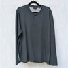 Vince. Dark Green Garment Dye Cotton Long-Sleeve Henley Shirt Top, size L