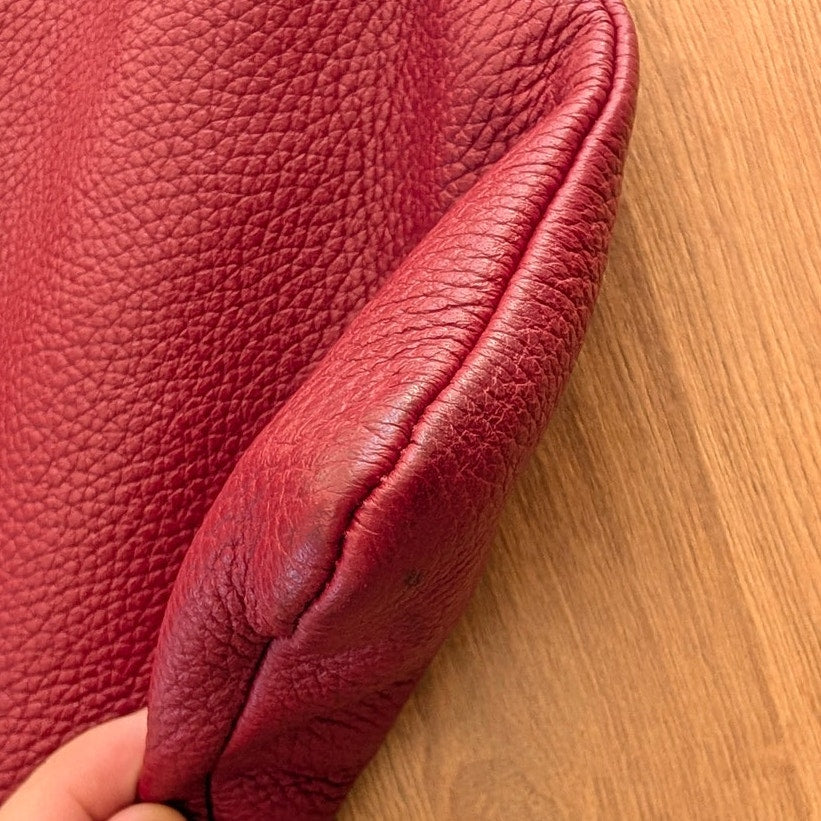 Etro Milano Red Leather Tote Bag Made in Italy Large Shopper Shoulder Bag