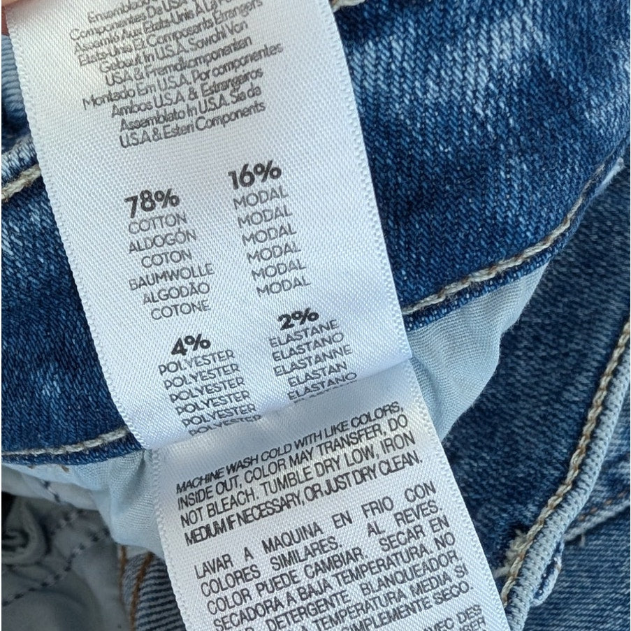 Mother Hustler Sneak Jeans Womens 25 Blue Denim High-rise Full Length