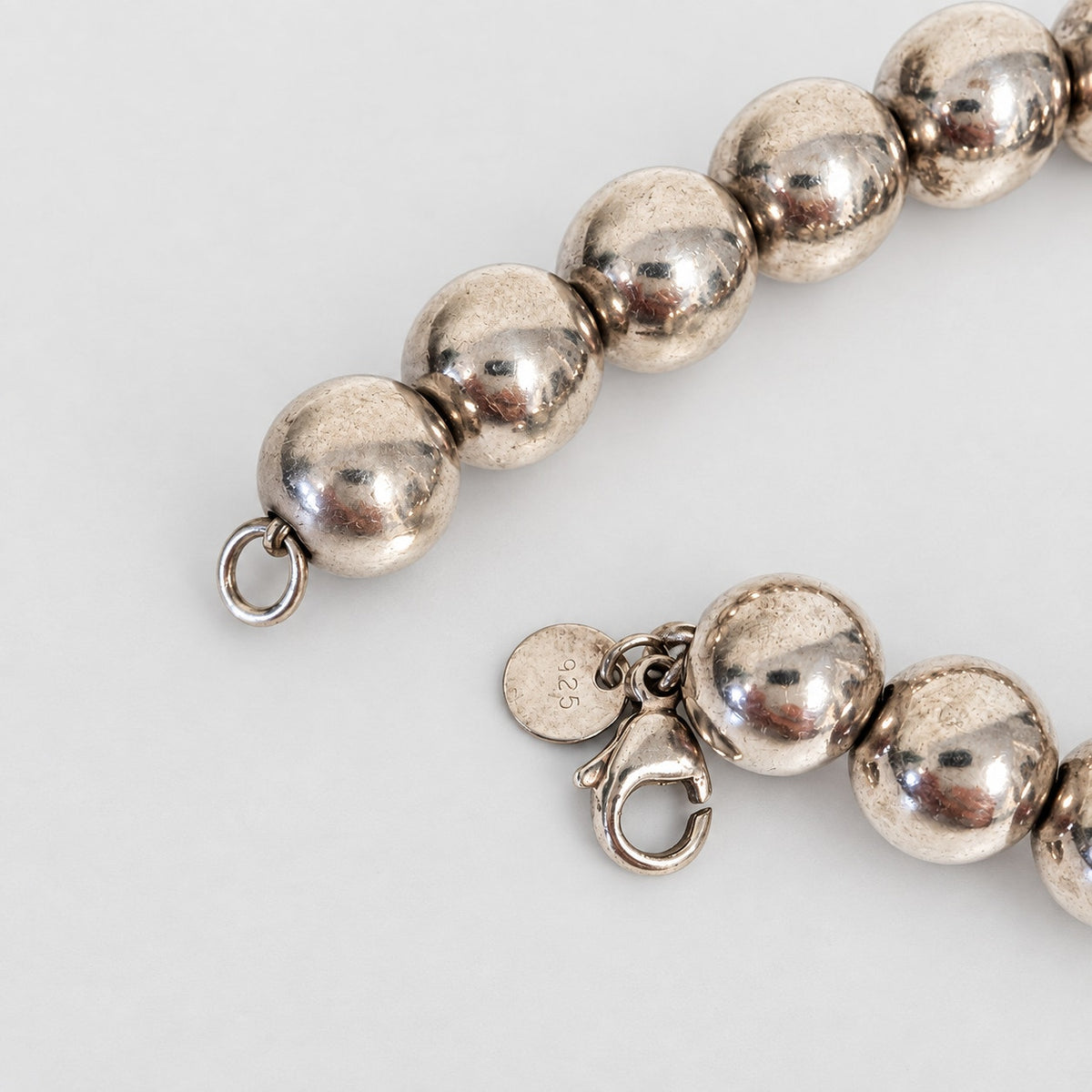 Tiffany & Co Sterling Silver Hardware Ball Bead Bracelet Lobster Clasp
