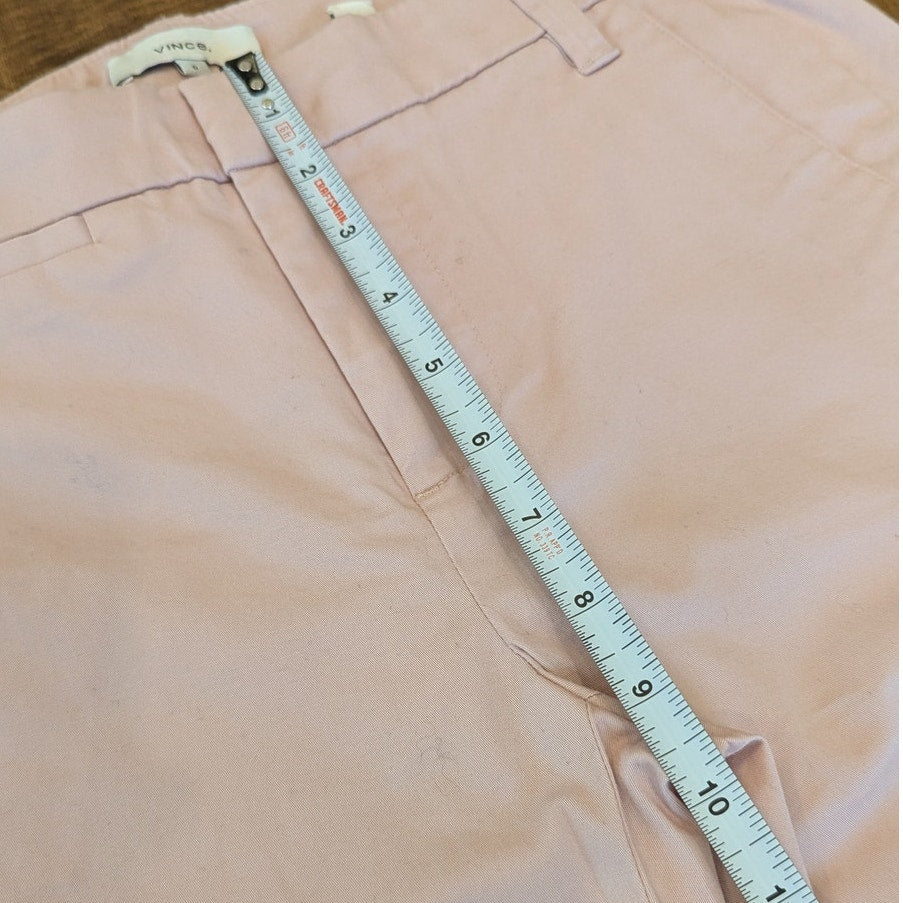Vince Bermuda Shorts Womens 0 Pink Cotton Stretch Mid-rise Chino Long