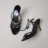 Magda Butrym Berlin Crystal Velvet Sandals Heeled Italy Shoes, size 40/US 10