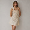 Sabo Dimmi Dress Womens 2 Yellow Cotton Sleeveless One Shoulder Mini NWT
