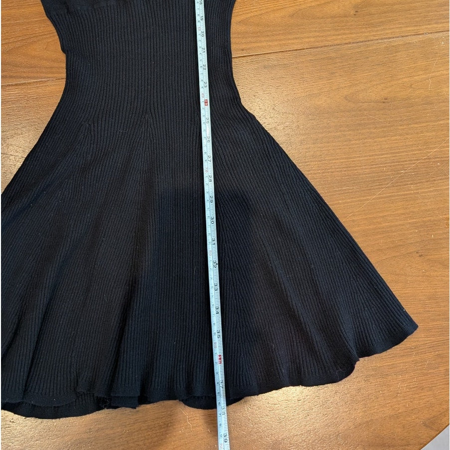 Polo Ralph Lauren Black Knit/Ribbed Long Sleeve Sweater Midi Dress, size S