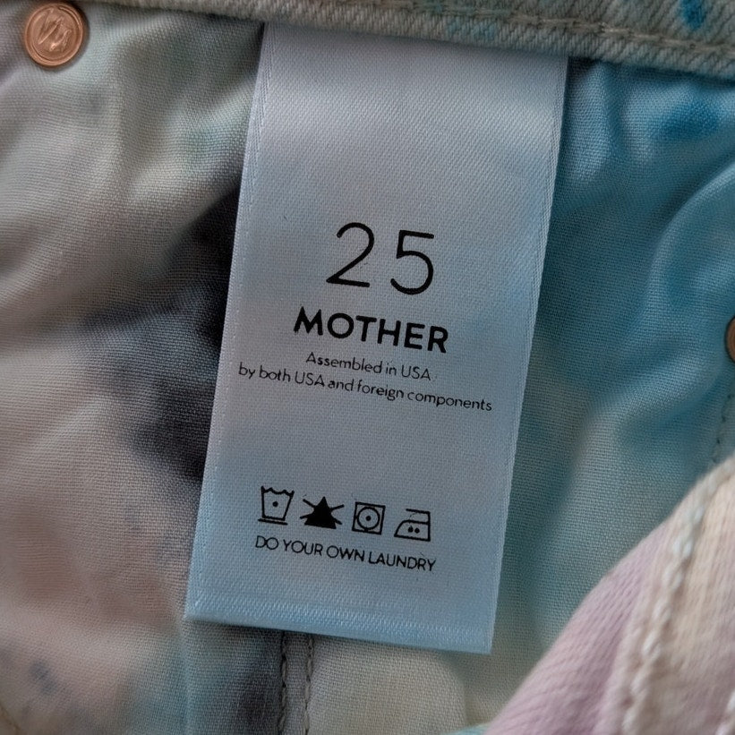 NWT Mother Superior The Tripper Swirling Secrets Tie Dye High Waist Jeans, sz 25