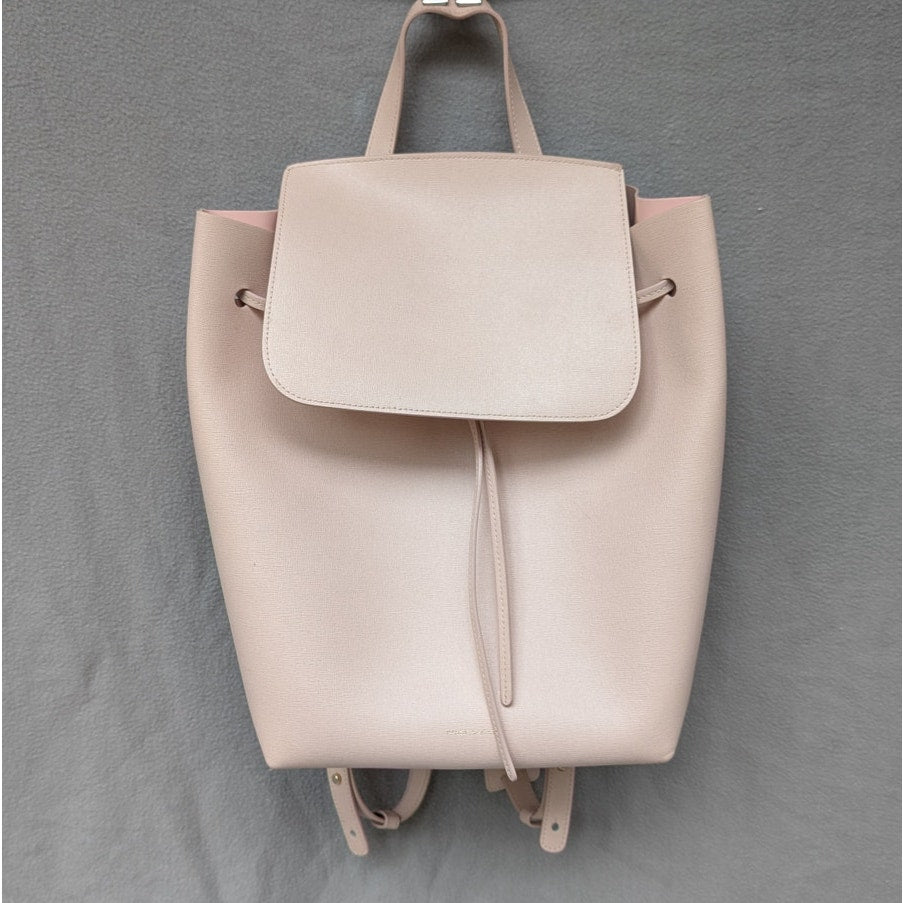 Mansur Gavriel Grained Calfskin Leather Bucket Mini Backpack Rosa